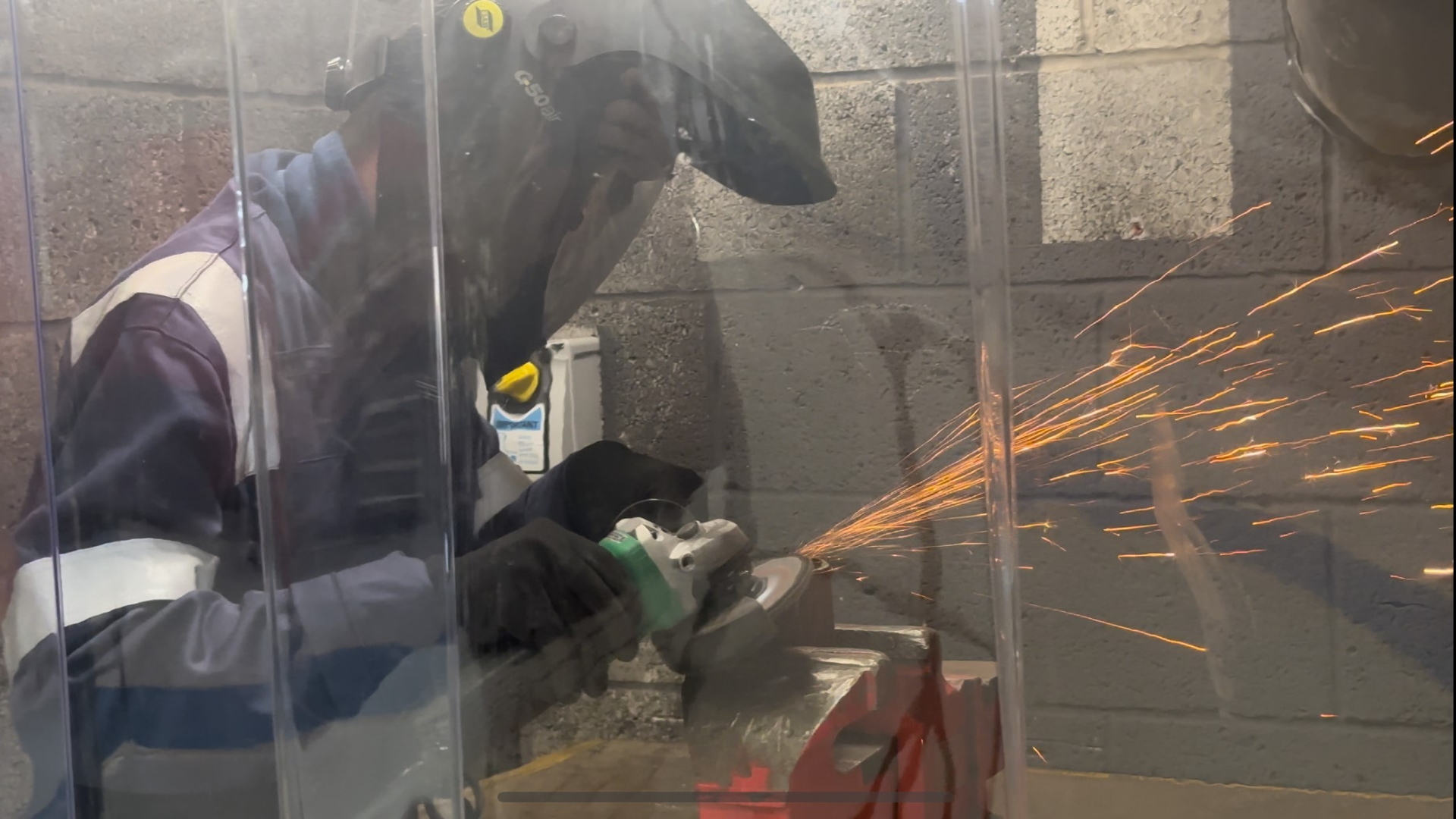 One of the grinding bays being used by a learner at CATCH